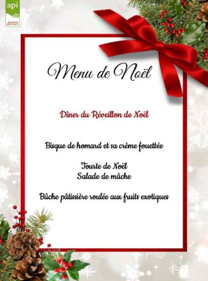 MENU DE LA VEILLE DE NOEL